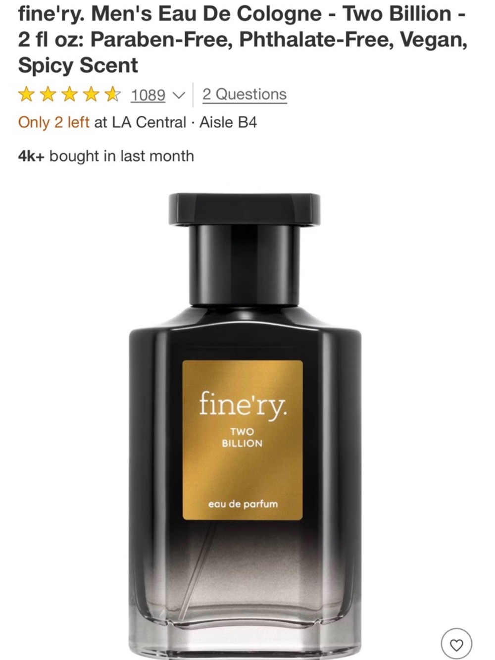 Fine’ry Two Billion Eau de Parfum